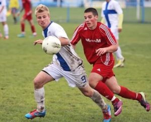 playing football